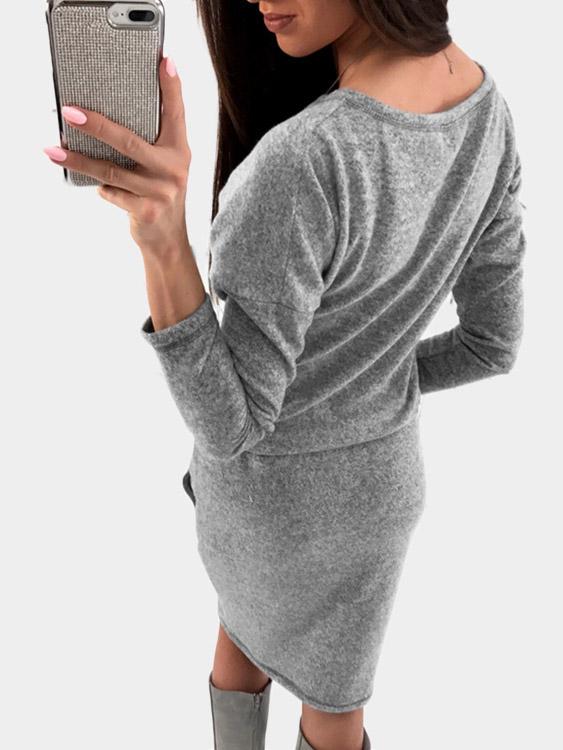 NEW FEELING Womens Grey Casual Dresses