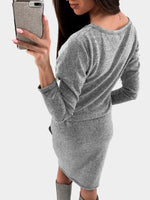 NEW FEELING Womens Grey Casual Dresses