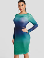 ODM Ladies Long Sleeve Midi Dresses