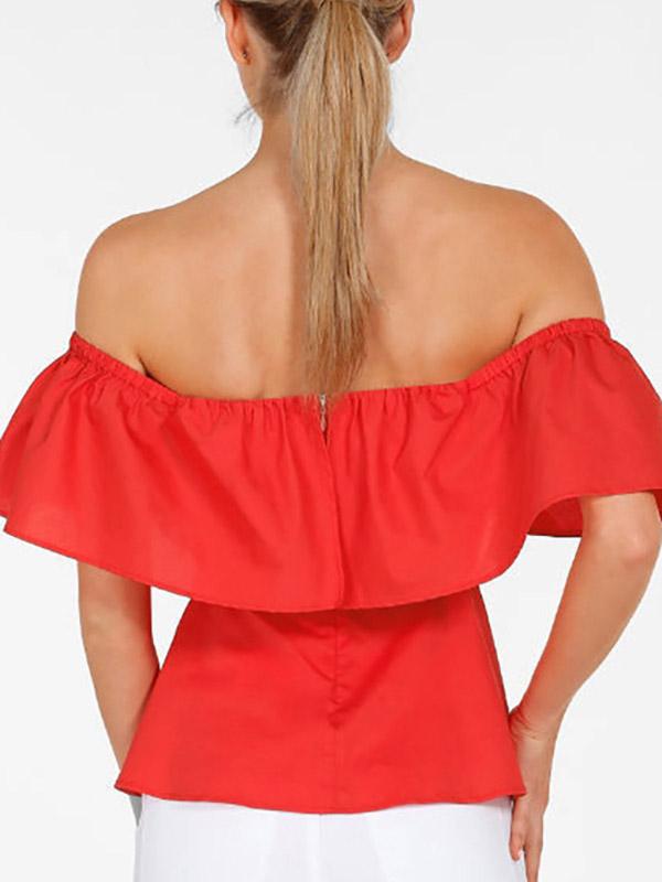 NEW FEELING Womens Red Blouses