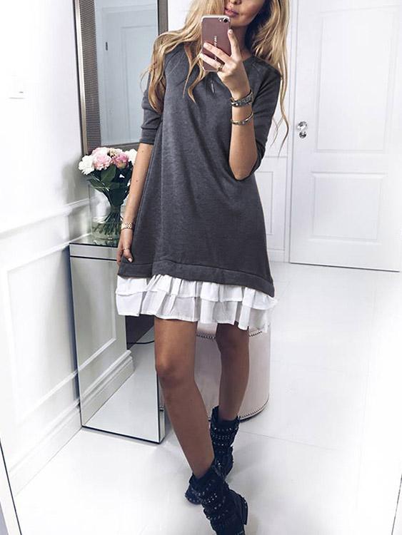 ODM Ladies Long Sleeve Midi Dress