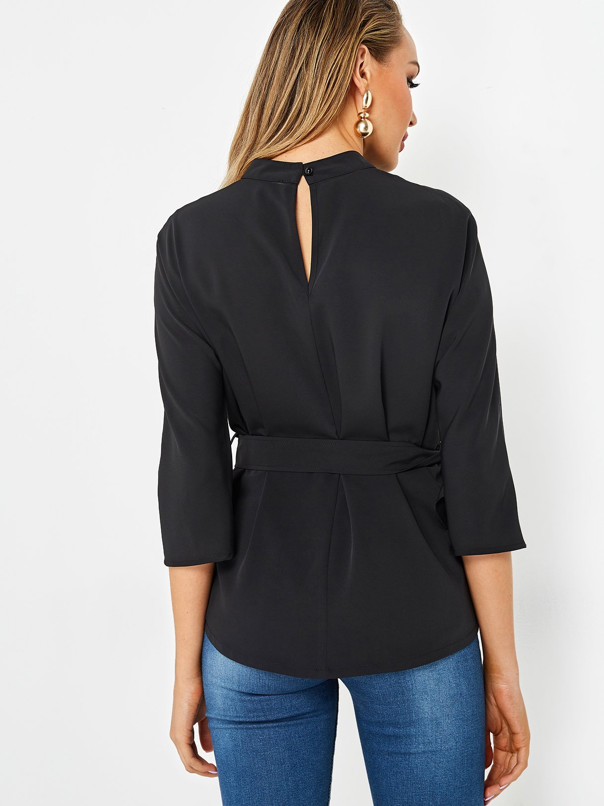 NEW FEELING Womens Black T-Shirts