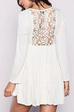 Wholesale White Long Sleeve Mini Dress