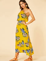 OEM Ladies Yellow Floral Dresses