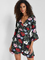 OEM Ladies Black Floral Dresses