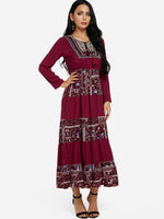 OEM Ladies Burgundy Maxi Dresses