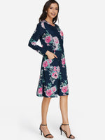 OEM Ladies Blue Floral Dresses