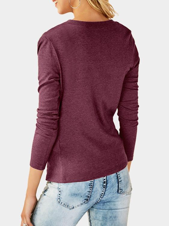 NEW FEELING Womens Fuchsia T-Shirts