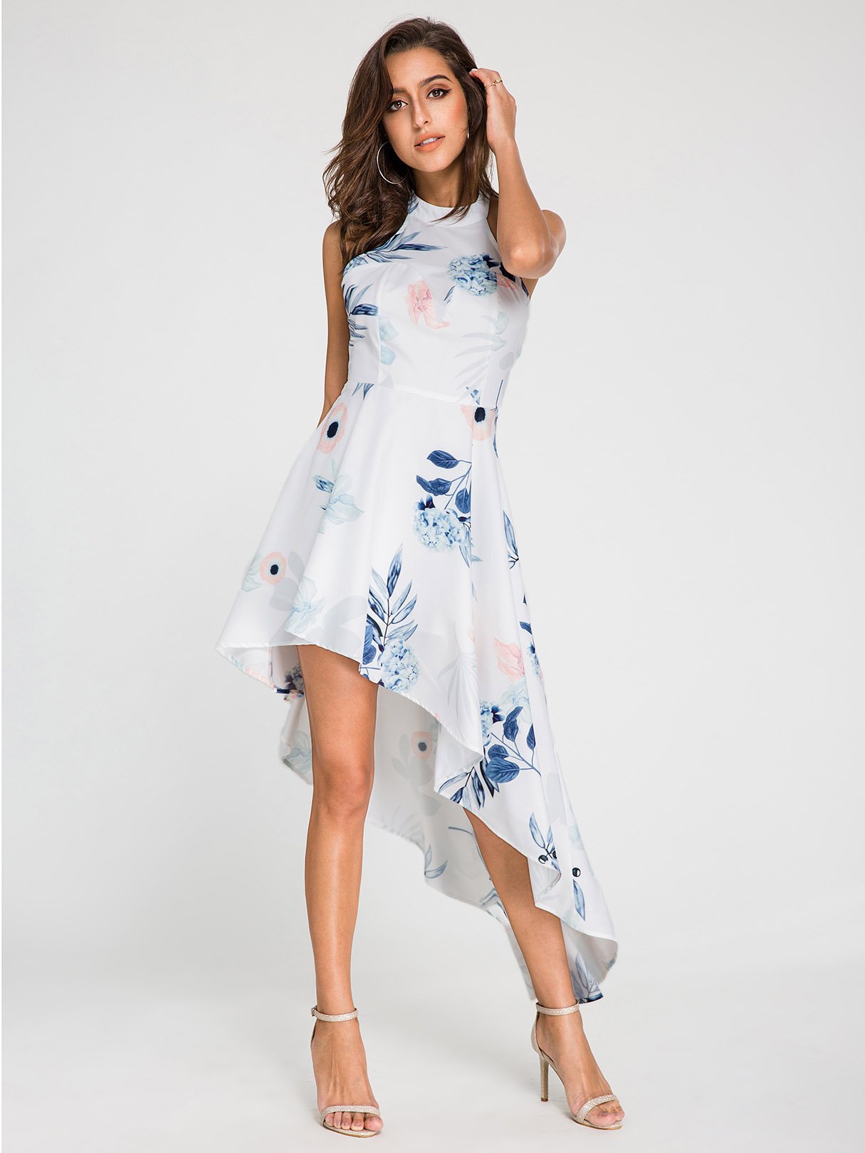OEM Ladies White Floral Dresses