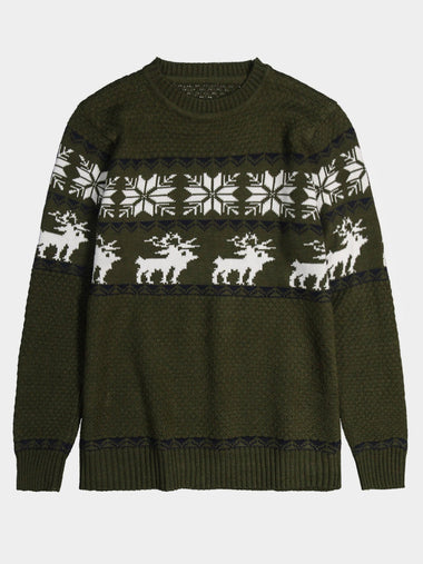 Wholesale Army Green Round Neck Long Sleeve Printed Pullover Hoodies 