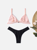 Custom Ladies Deep V Neck Two Piece Bikini