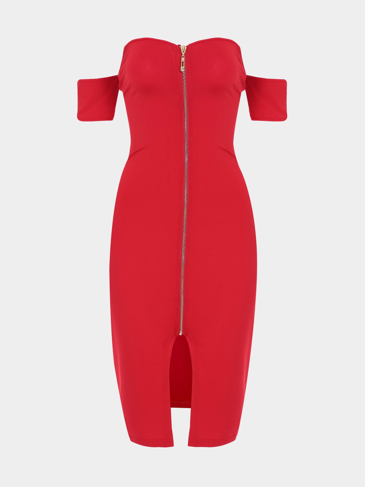 NEW FEELING Womens Red Off The Shoulder Dresses
