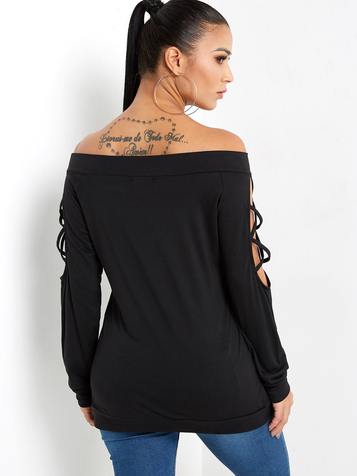 NEW FEELING Womens Black T-Shirts