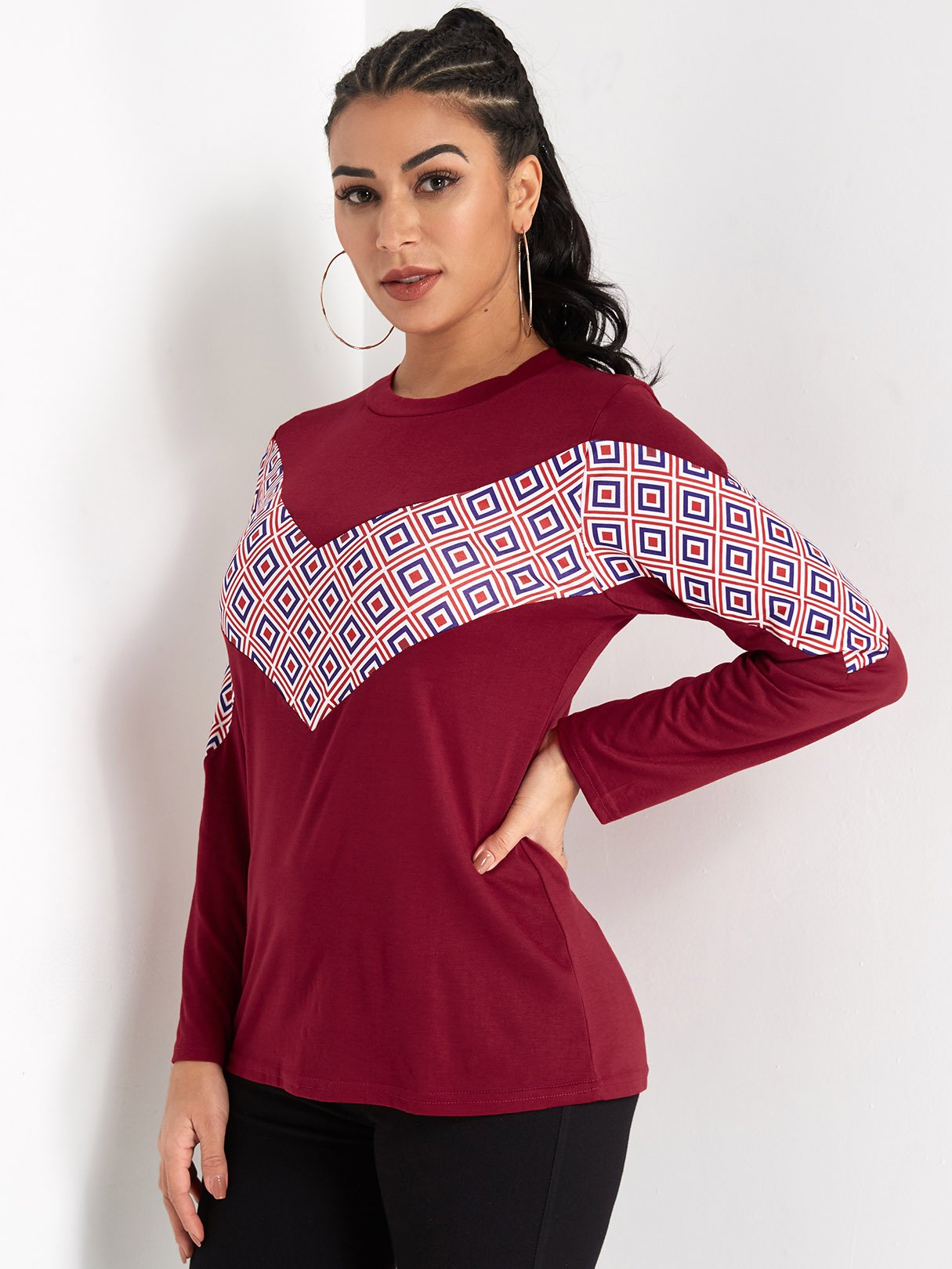 Wholesale Round Neck Plain Long Sleeve T-Shirt