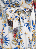 Custom Cream And Blue Floral Dress