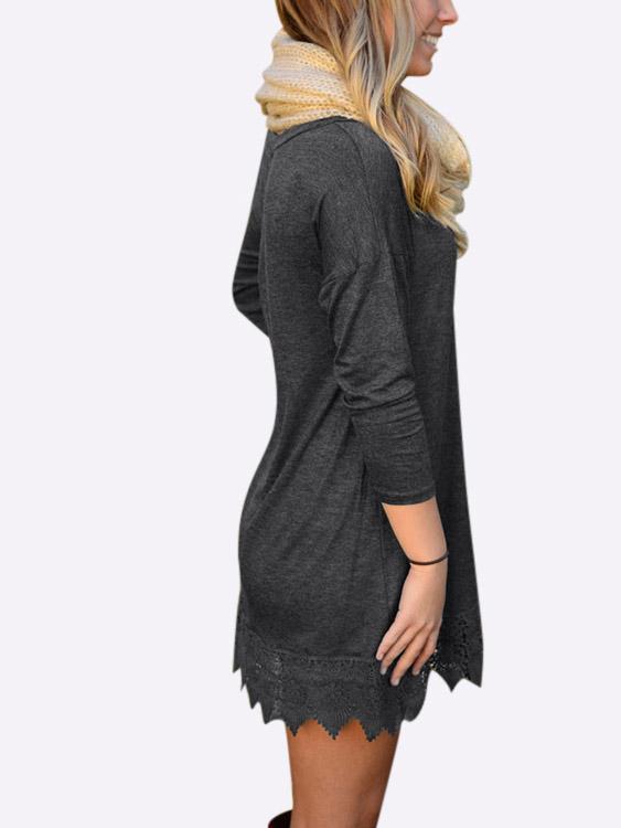 OEM Ladies Dark Grey Mini Dresses