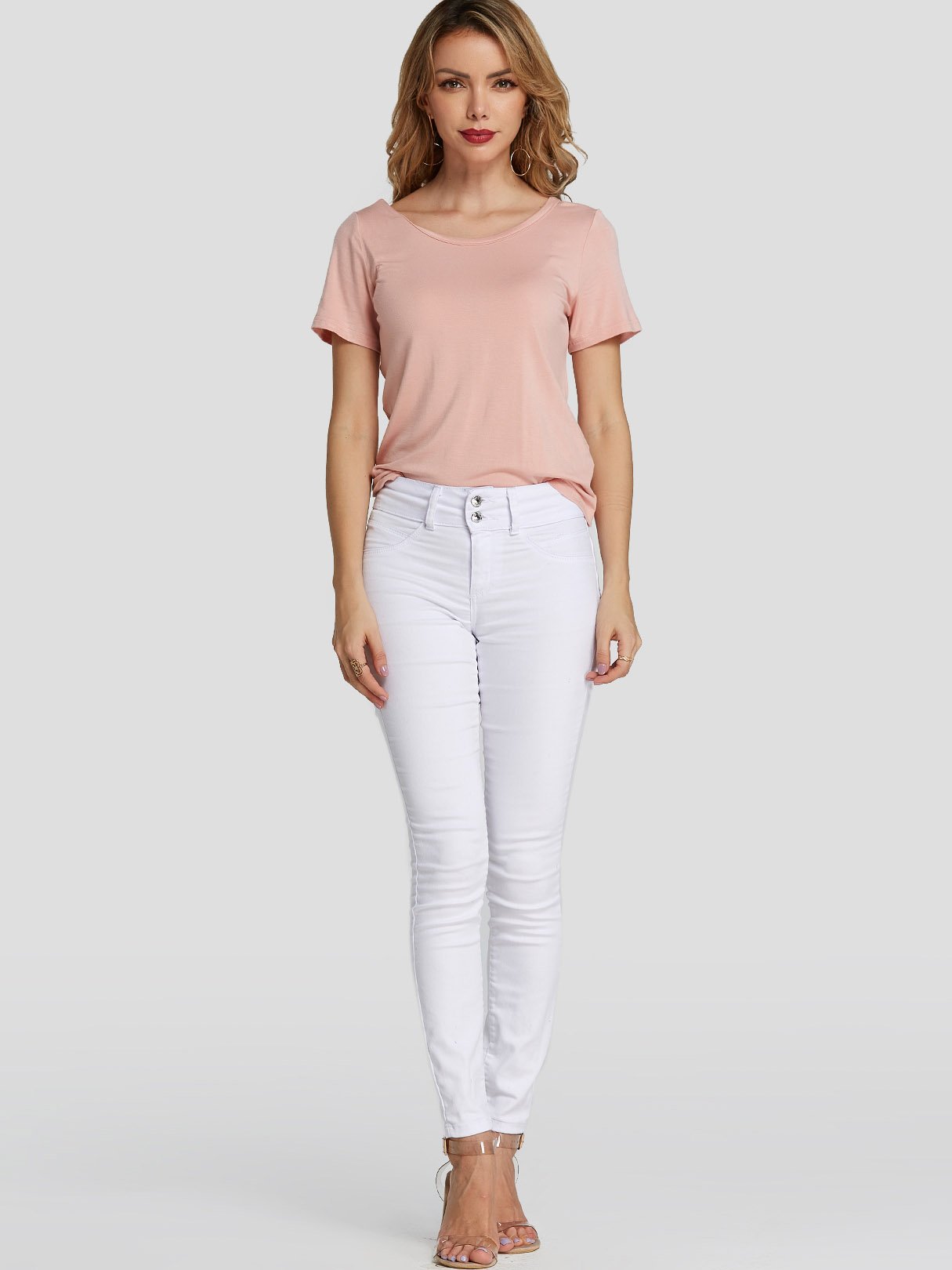 NEW FEELING Womens Pink T-Shirts
