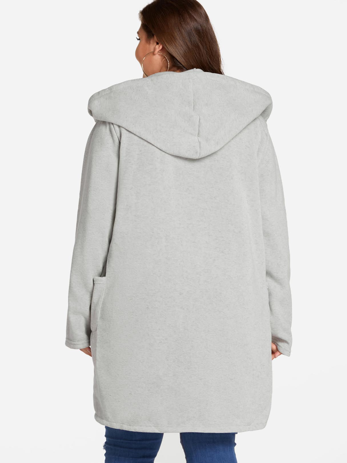 NEW FEELING Womens Light Grey Plus Size Coats & Jackets