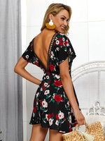 NEW FEELING Womens Black Floral Dresses