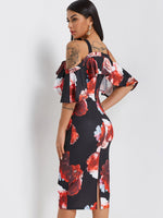 NEW FEELING Womens Black Floral Dresses