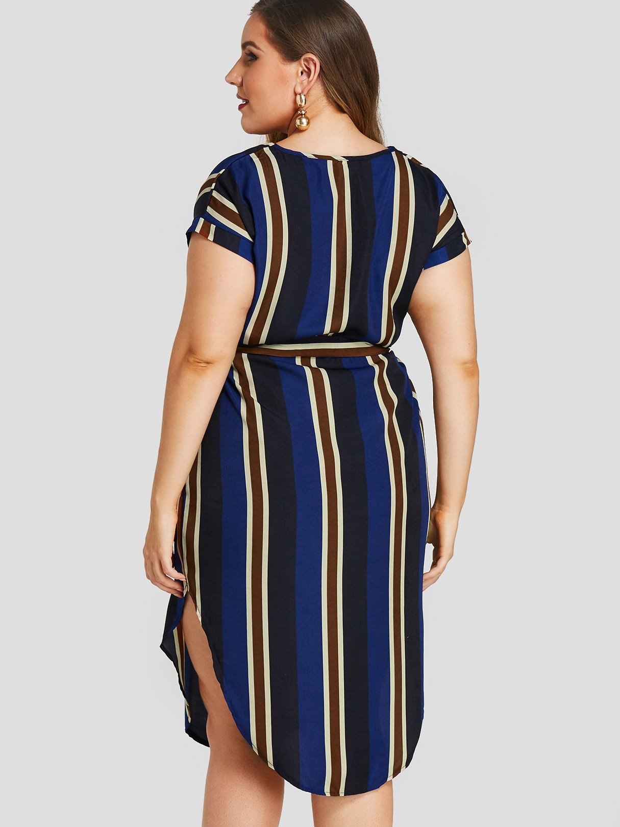 Custom Womens Striped Plus Size Dress