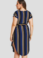 Custom Womens Striped Plus Size Dress