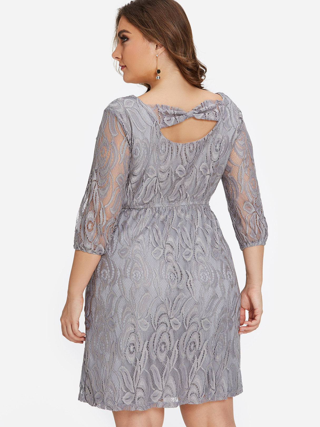 NEW FEELING Womens Grey Plus Size Dresses