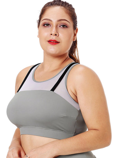 Wholesale Round Neck Criss-Cross Sleeveless Grey Plus Size Tops