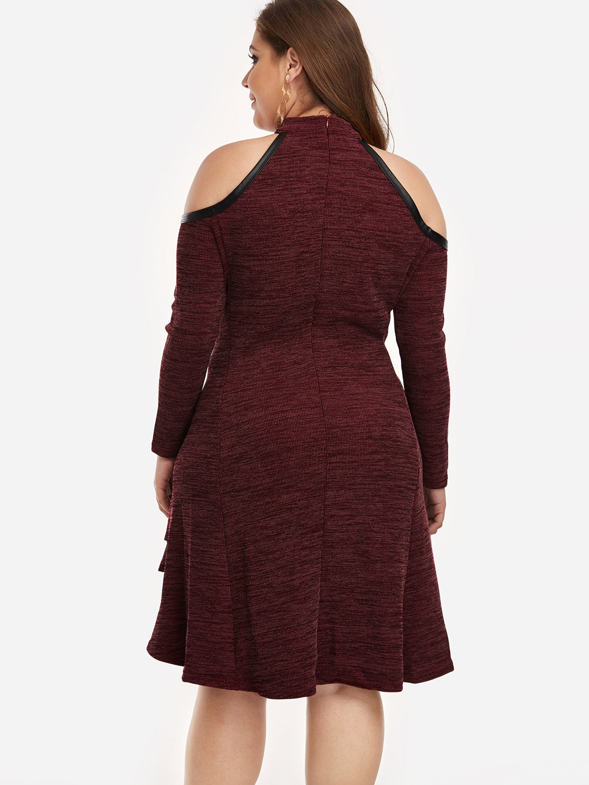 NEW FEELING Womens Burgundy Plus Size Dresses