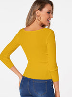 NEW FEELING Womens Yellow T-Shirts