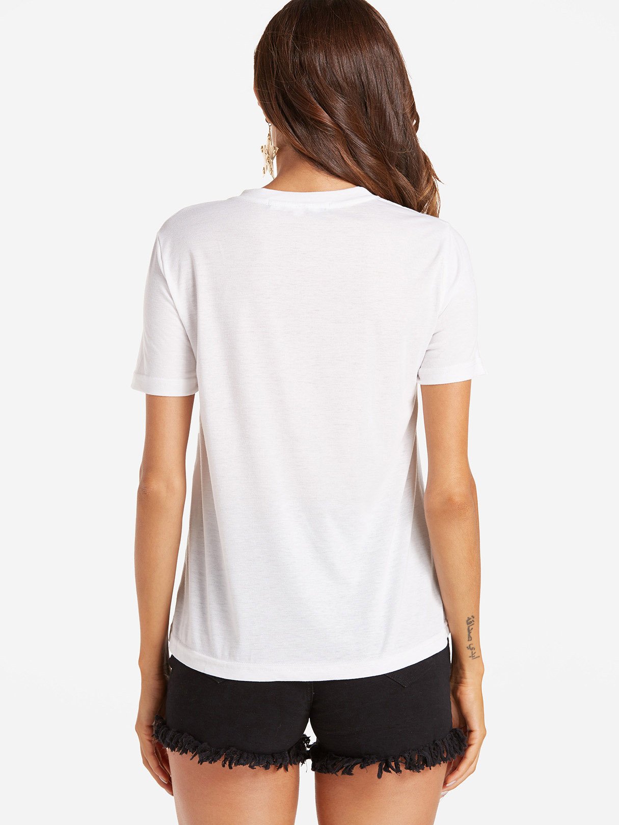 NEW FEELING Womens White T-Shirts