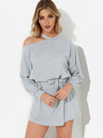 Wholesale One Shoulder Plain Long Sleeve T-Shirt