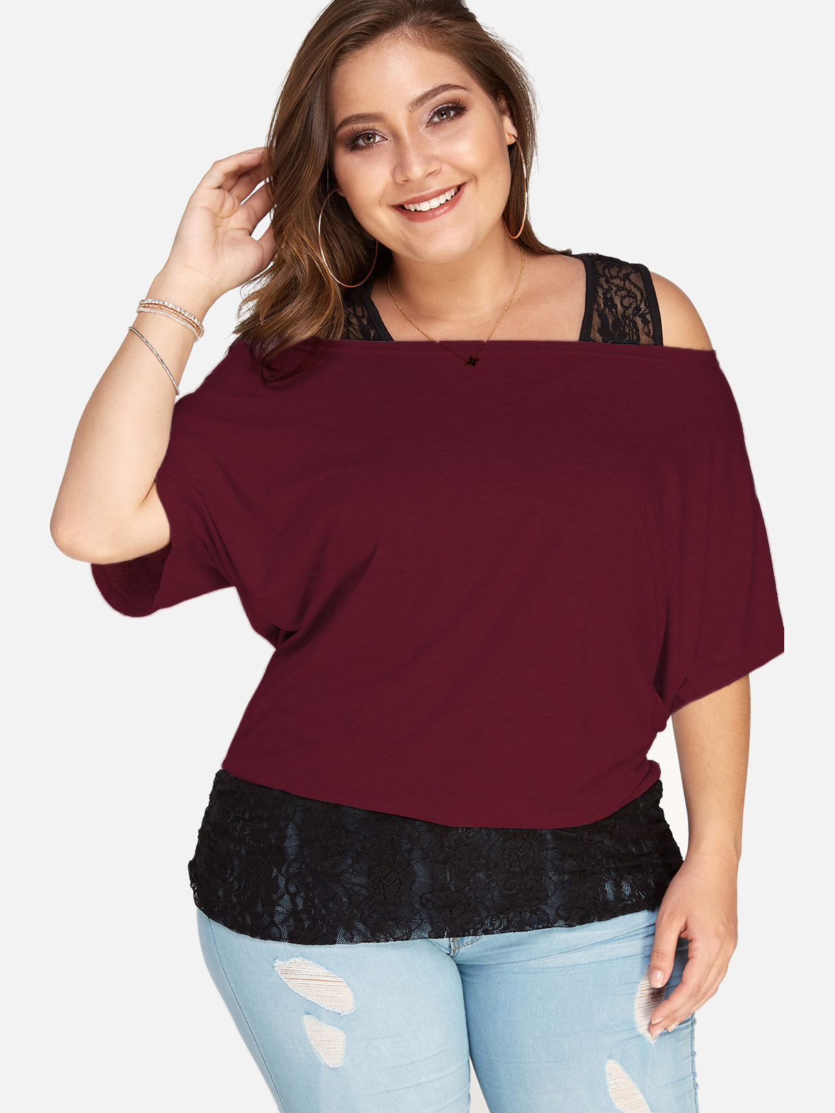 Custom Ladies Plus Size Black Tops