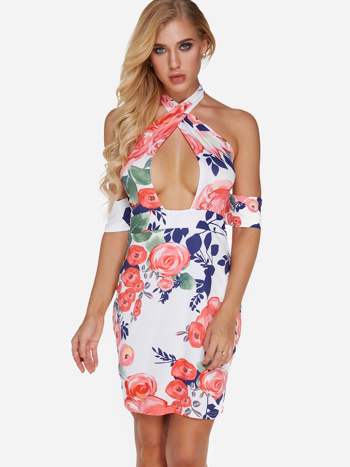 OEM Ladies Floral Bodycon Dresses