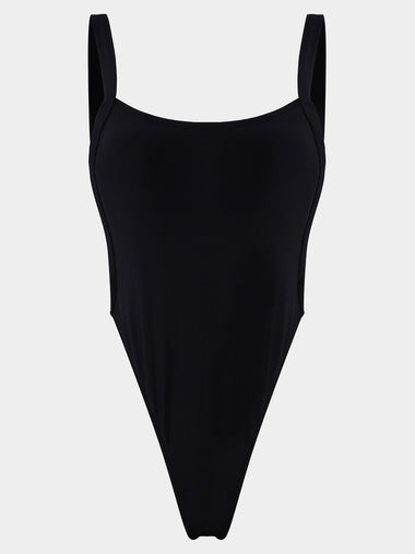 Wholesale Black Sleeveless Backless Spaghetti Strap One-Pieces Swimsuits