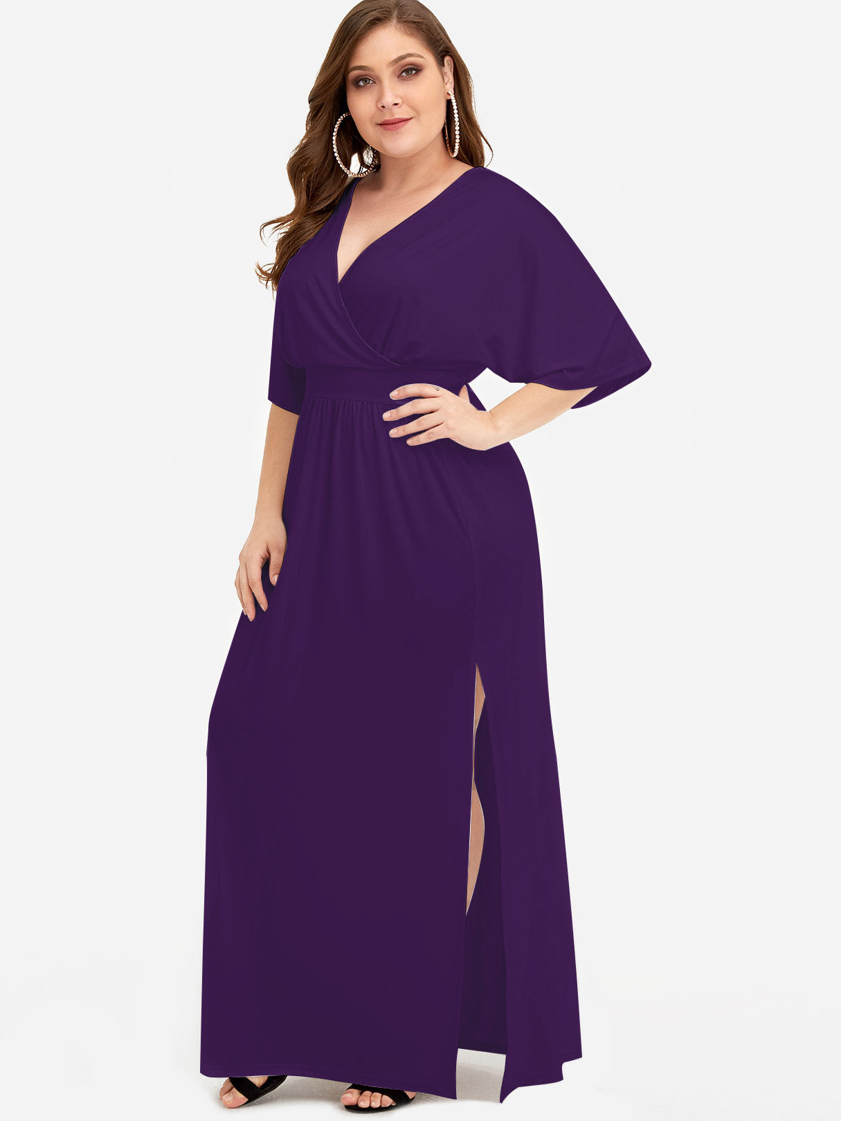 OEM Ladies Purple Plus Size Dresses