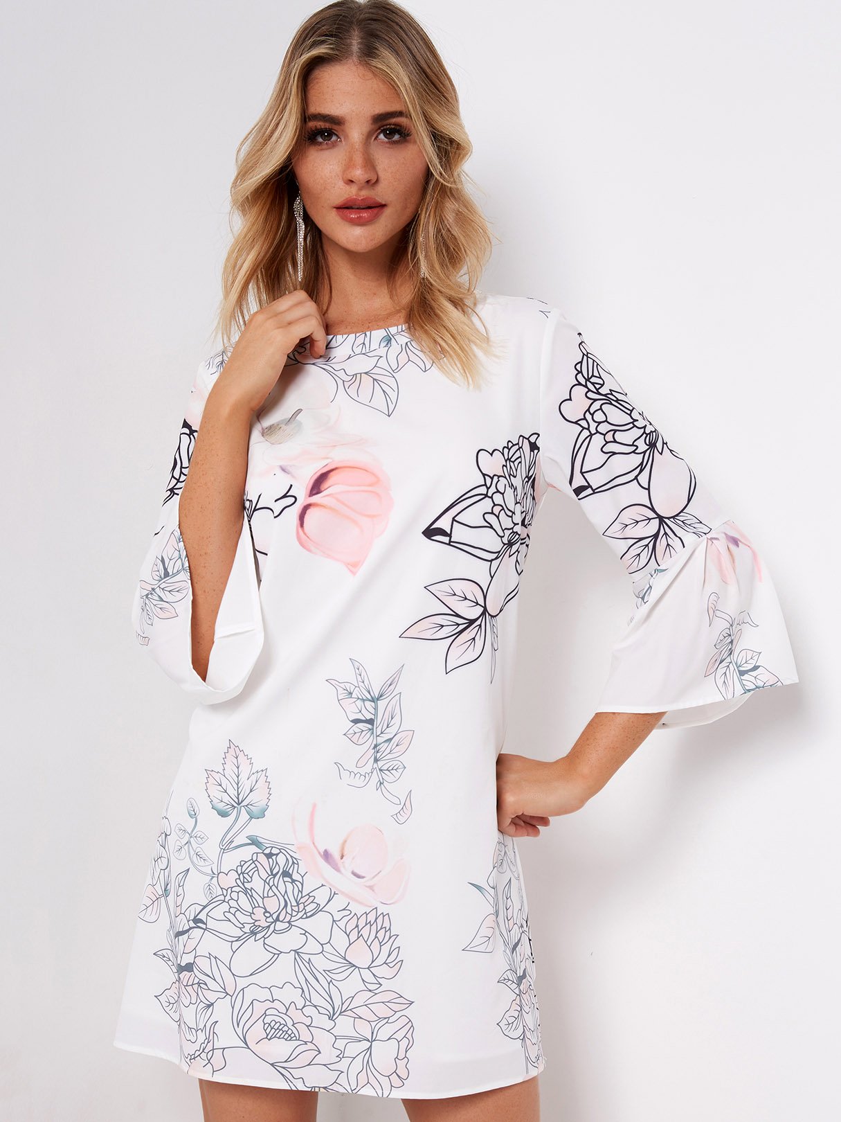 ODM Ladies 3/4 Sleeve Dresses