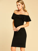 OEM Ladies Black Off The Shoulder Dresses