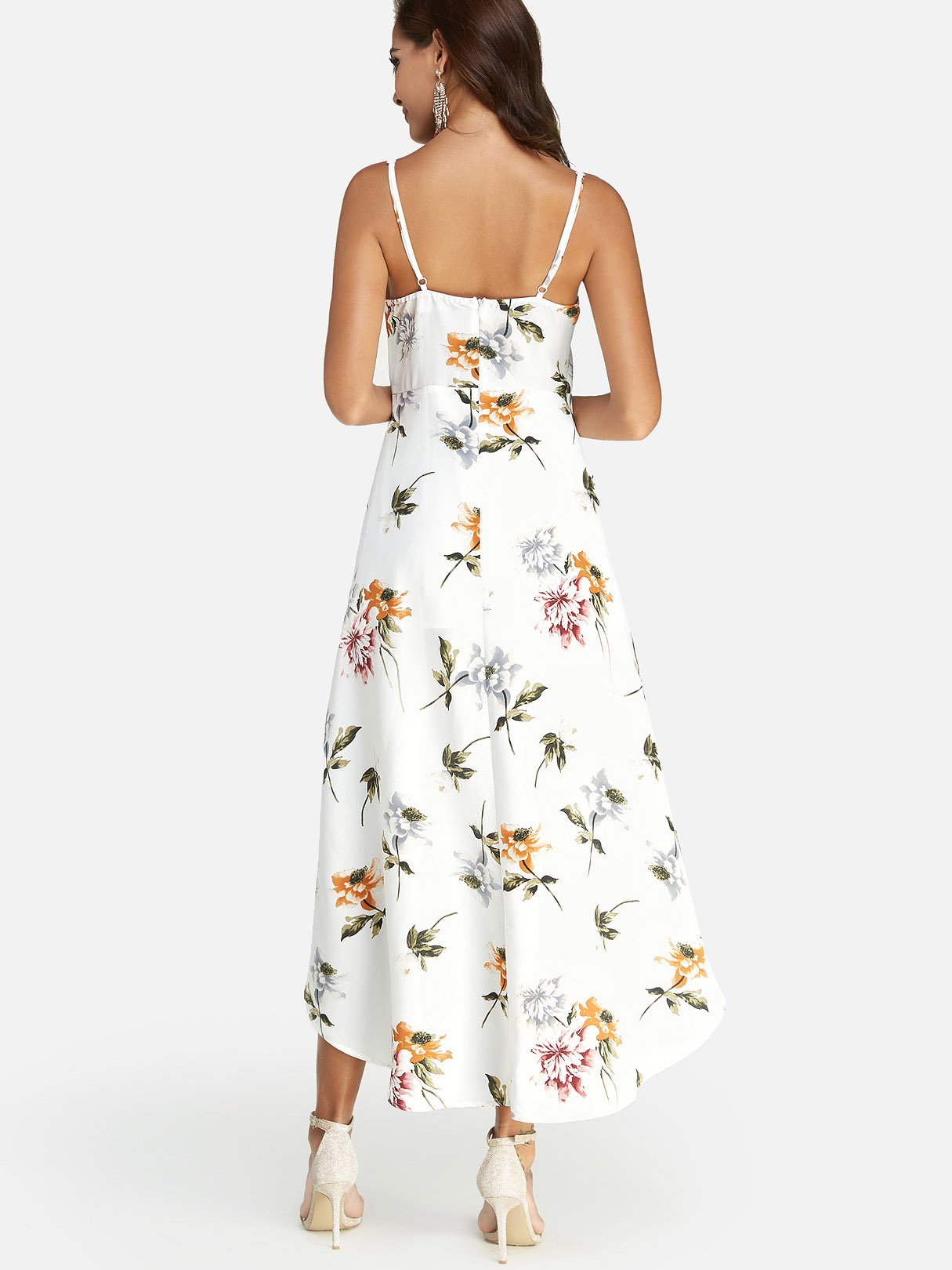 NEW FEELING Womens White Floral Dresses