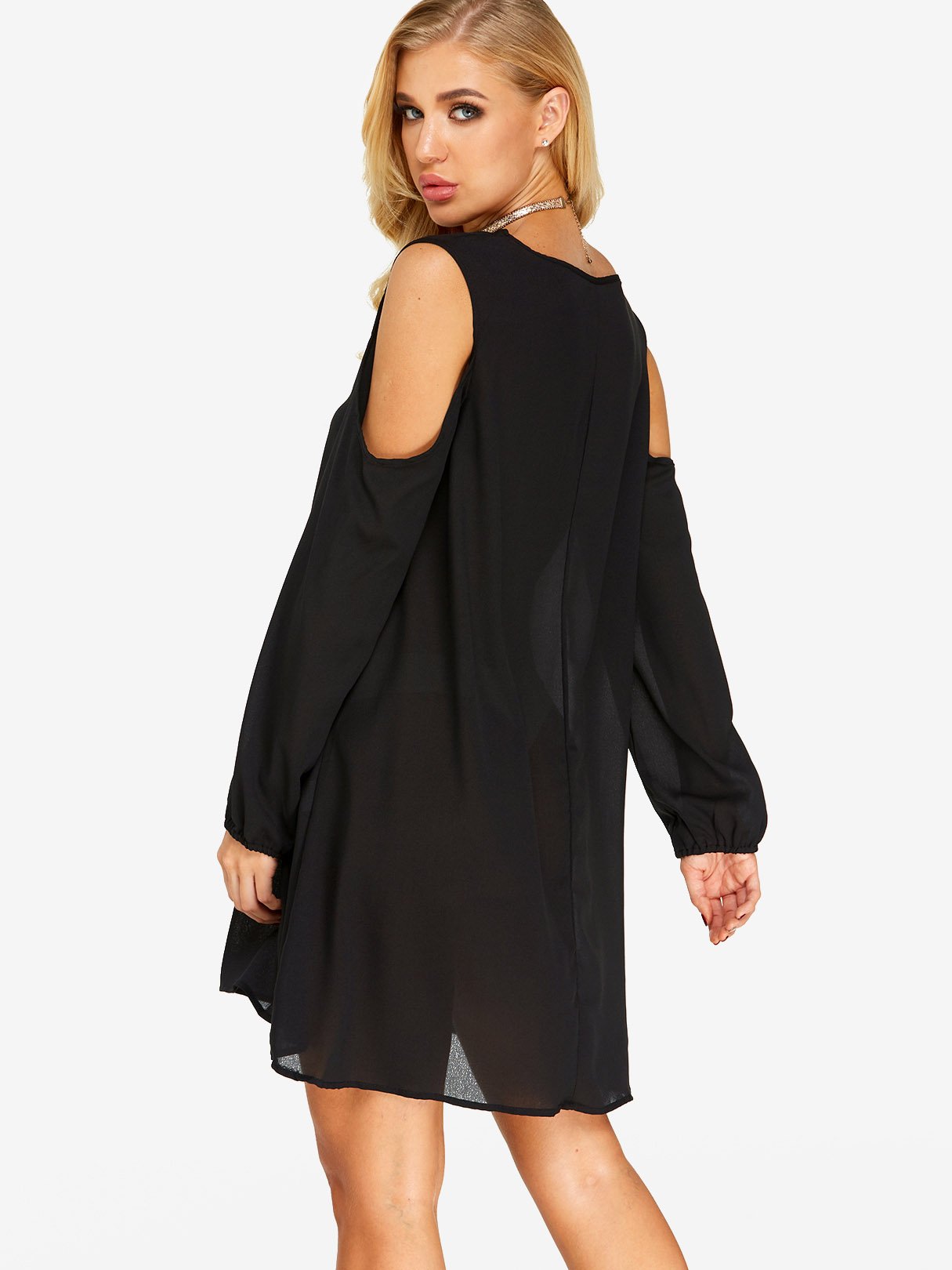 NEW FEELING Womens Black V-Neck Dresses