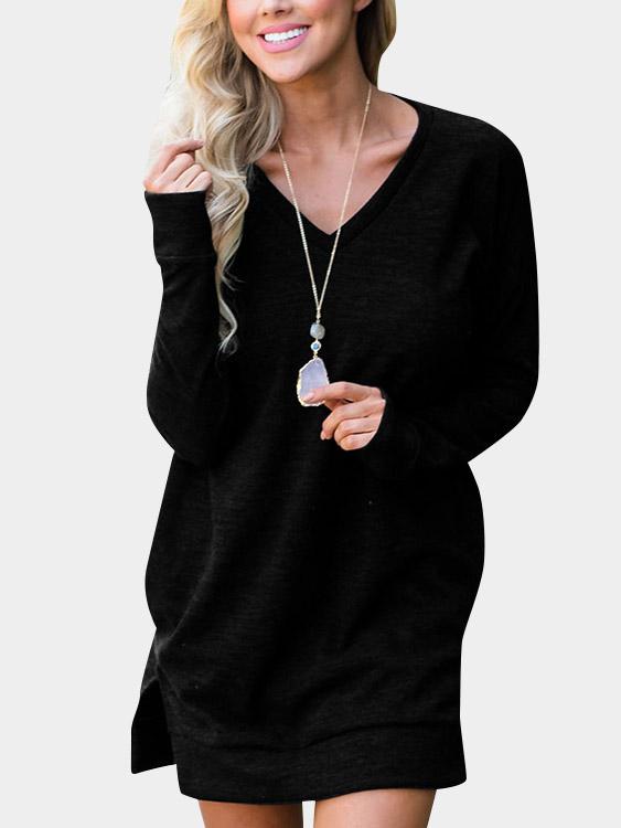 NEW FEELING Womens Black Casual Dresses