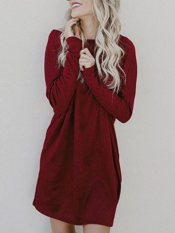 OEM Ladies Burgundy Mini Dresses