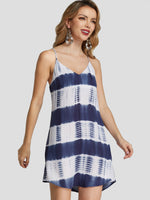 OEM Ladies Blue V-Neck Dresses