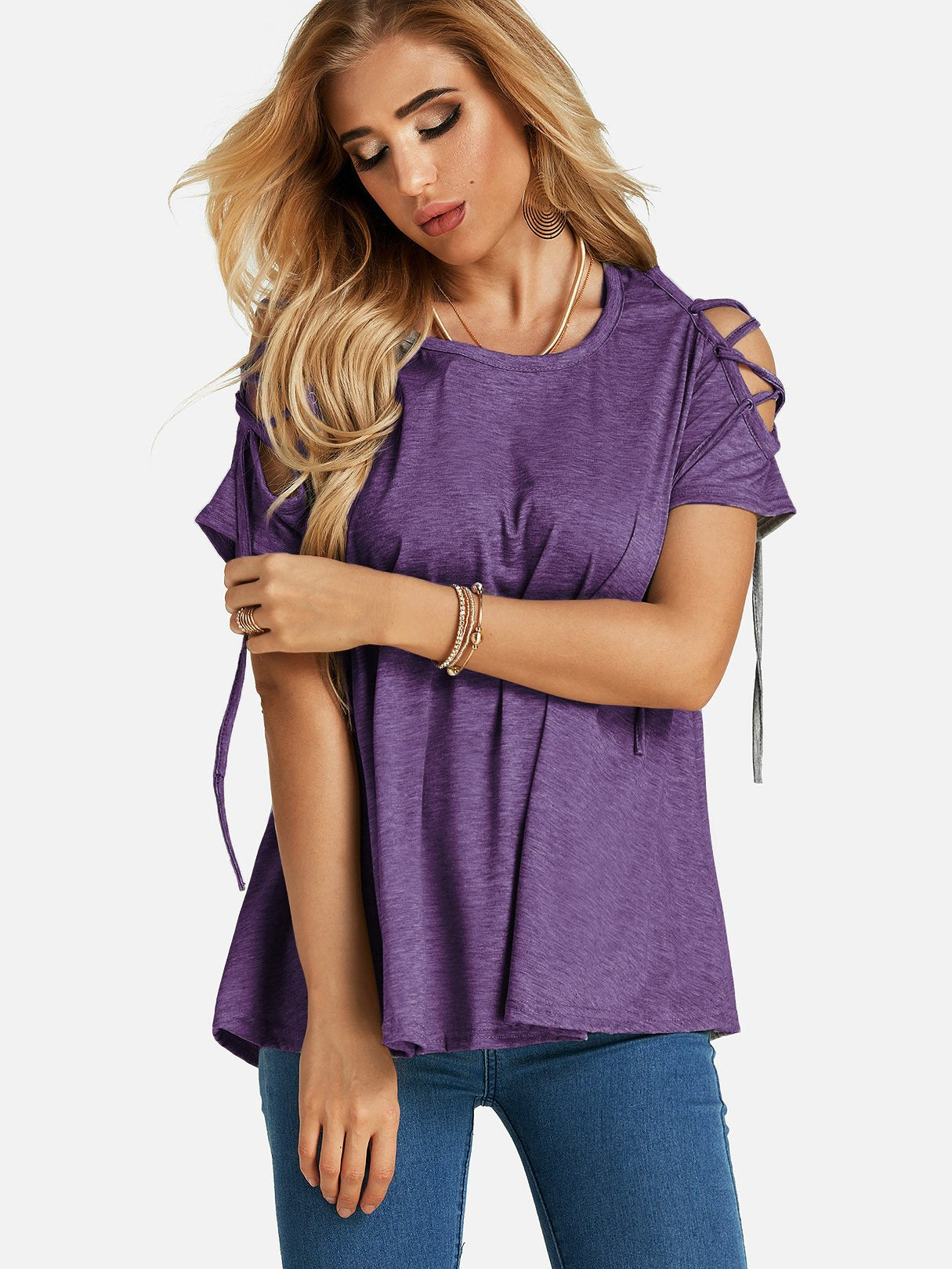 OEM Ladies Purple T-Shirts