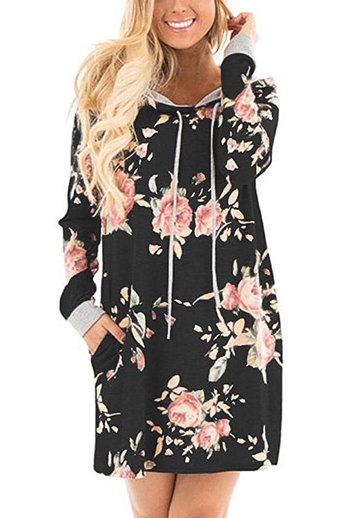 Custom Womens Floral Print Mini Dresses