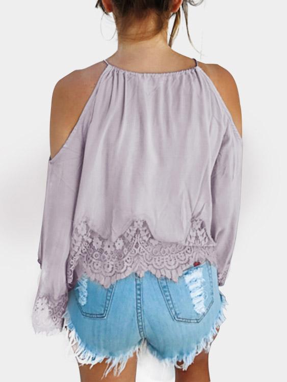 NEW FEELING Womens Light Purple Blouses