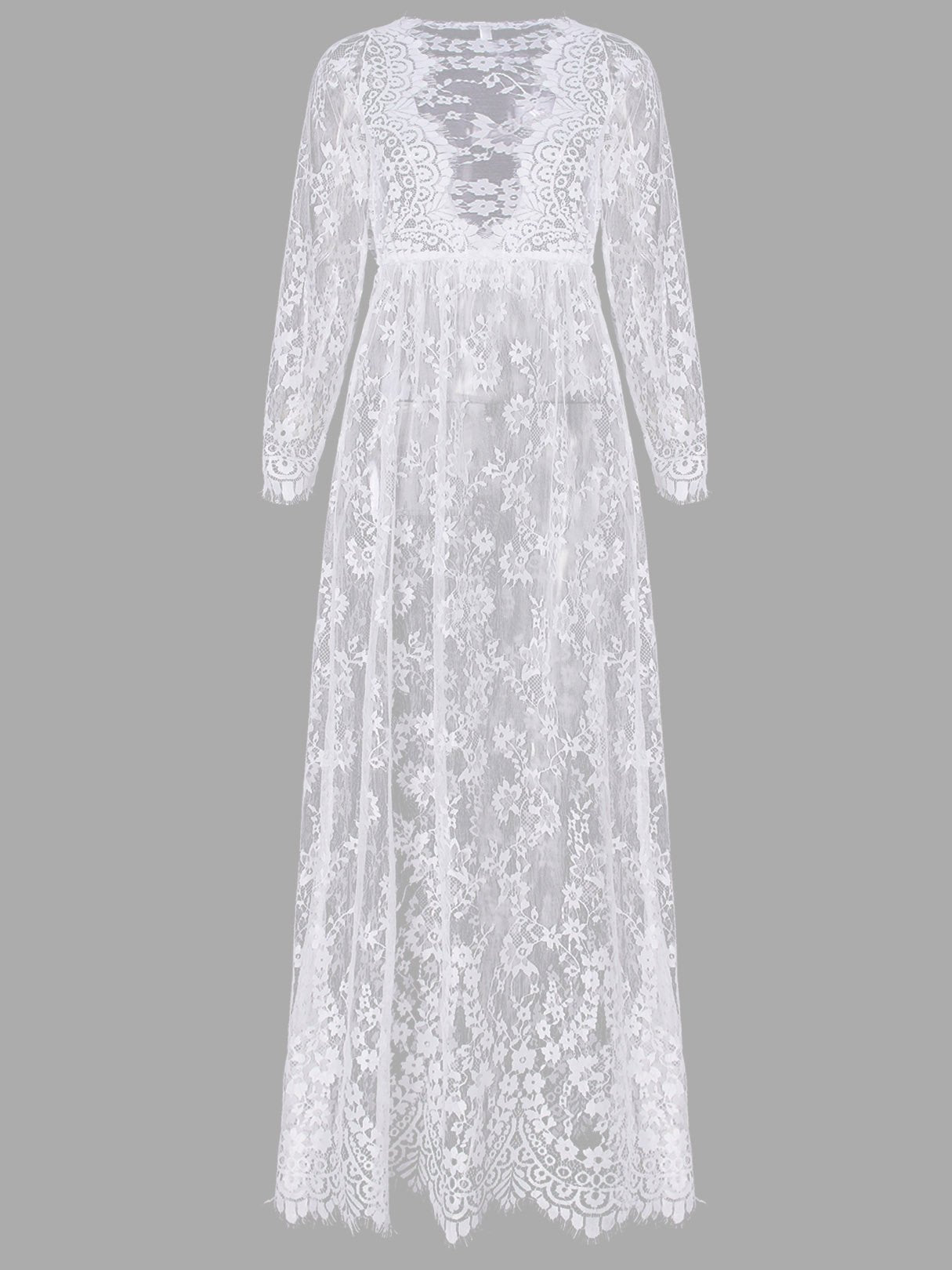 OEM Ladies White V-Neck Dresses