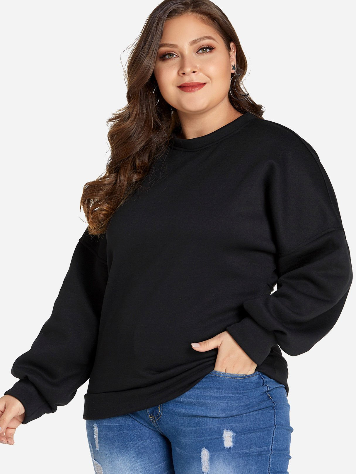 OEM Ladies Black Plus Size Tops