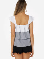 NEW FEELING Womens Black & White Camis