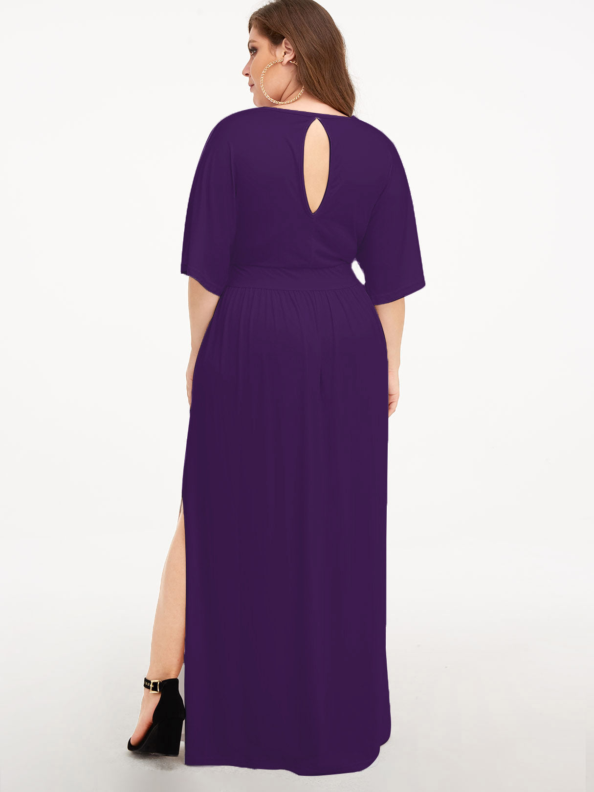 NEW FEELING Womens Purple Plus Size Dresses